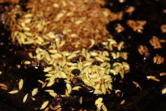 Saute whole spices