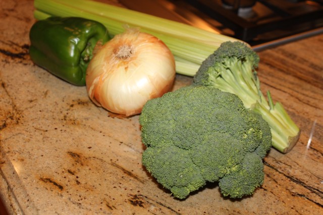 Veggies for cream of broccoli soup