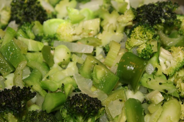 Briefly sauté vegetables