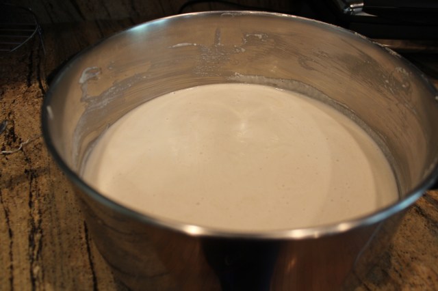 Dosa batter, just ground. Dosa batter, just ground.