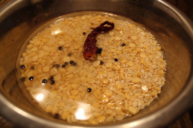 Presoaked rice and lentils Presoaked rice and lentils