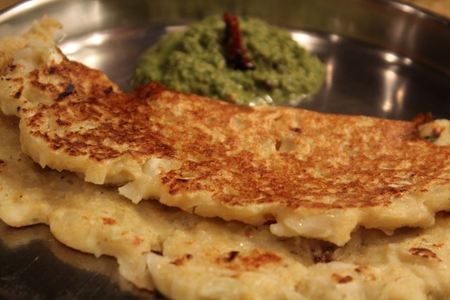 Cabbage Adai with Coriander Chutney. Cabbage Adai with Coriander Chutney.