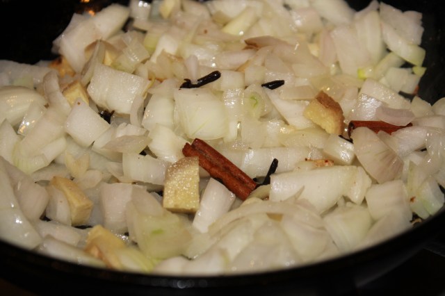 Add aromatics to the whole spices