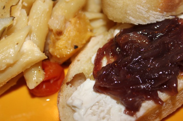 Onion Jam on Goat Cheese